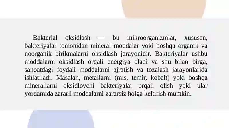 BAKTERIAL OKSIDLASH VA TANLAB ERITISHNING NAZARIY ASOSLARI 4