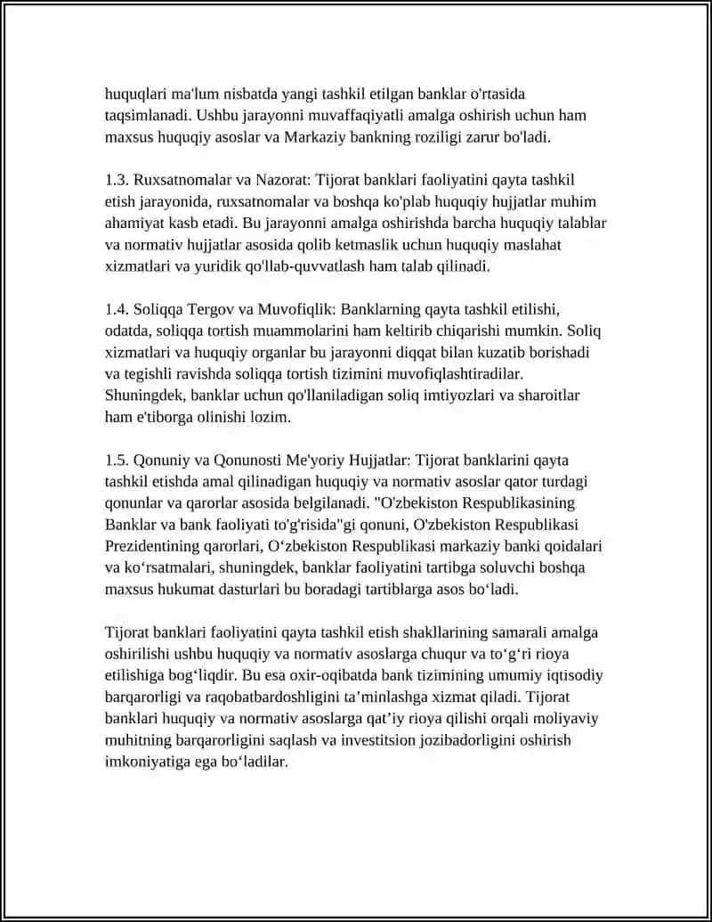 TIJORAT BANKLARI FAOLIYATINI QAYTA TASHKIL ETISH SHAKLLARI 4
