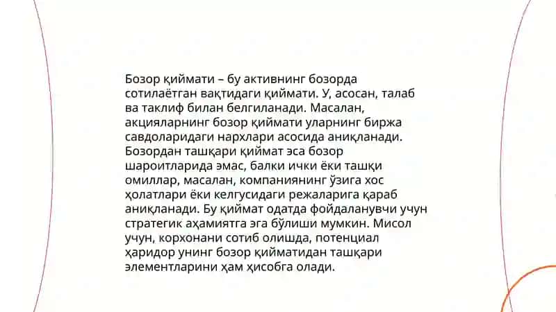 Кўчмас мулк қийматини баҳолашнинг мазмуни ва мақсади 4
