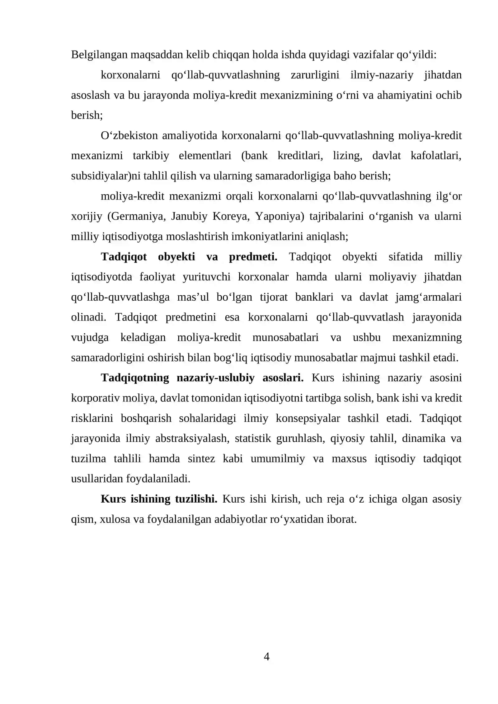 Korxonalarni qo’llab – quvvatlashning moliya-kredit mexanizmi tahlili 4