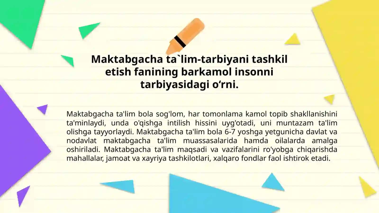 MAKTABGACHA TA’LIM TASHKILOTLARINI PAYDO BO’LISH TARIXI 4