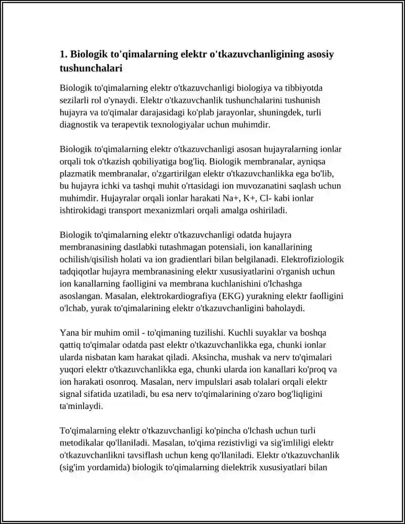 BIOLOGIK TO'QIMALARLARNING ELEKTR O'TKAZUVCHANLIGI 4