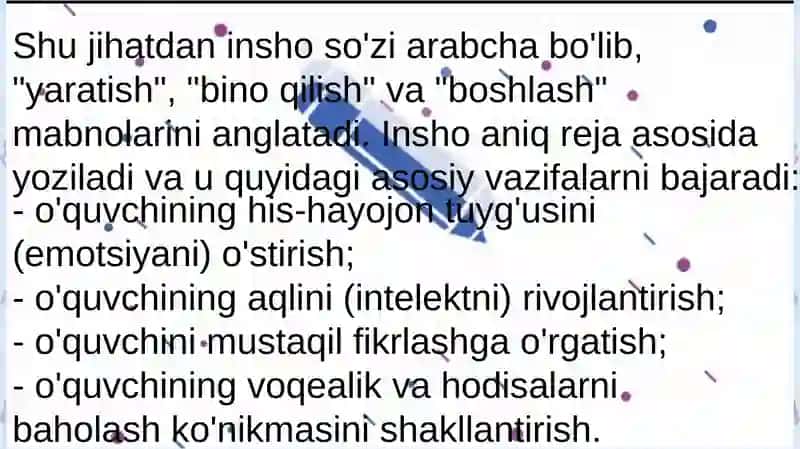 Darsliklardagi insho uchun berilgan materiallarni tahlil qilish 4