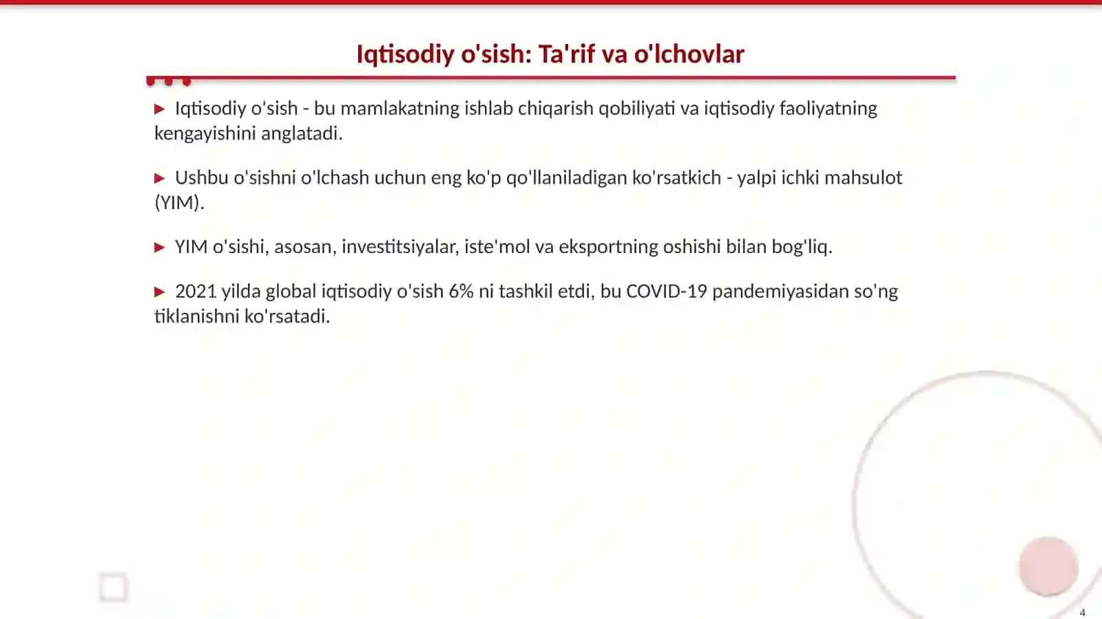 Iqtisodiy o'sish va inson taraqqiyoti 4