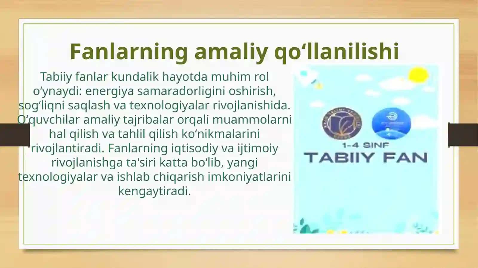 Boshlangʻichmaktablardatabiiyfanlarningmavzunioʻquvoʻquvdasturiningtahlili 4