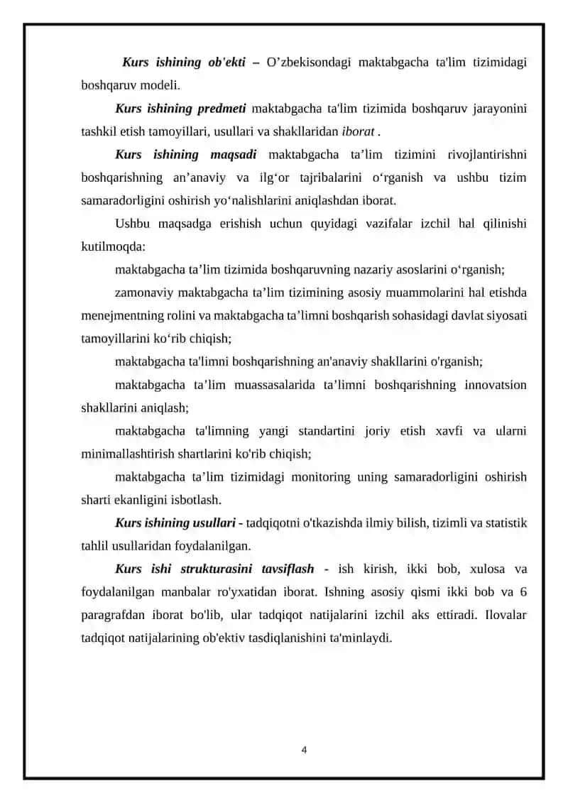 MAKTABGACHA TA’LIM TASHKILOTINI TASHKIL ETISH VA UNI BOSHQARISH 4