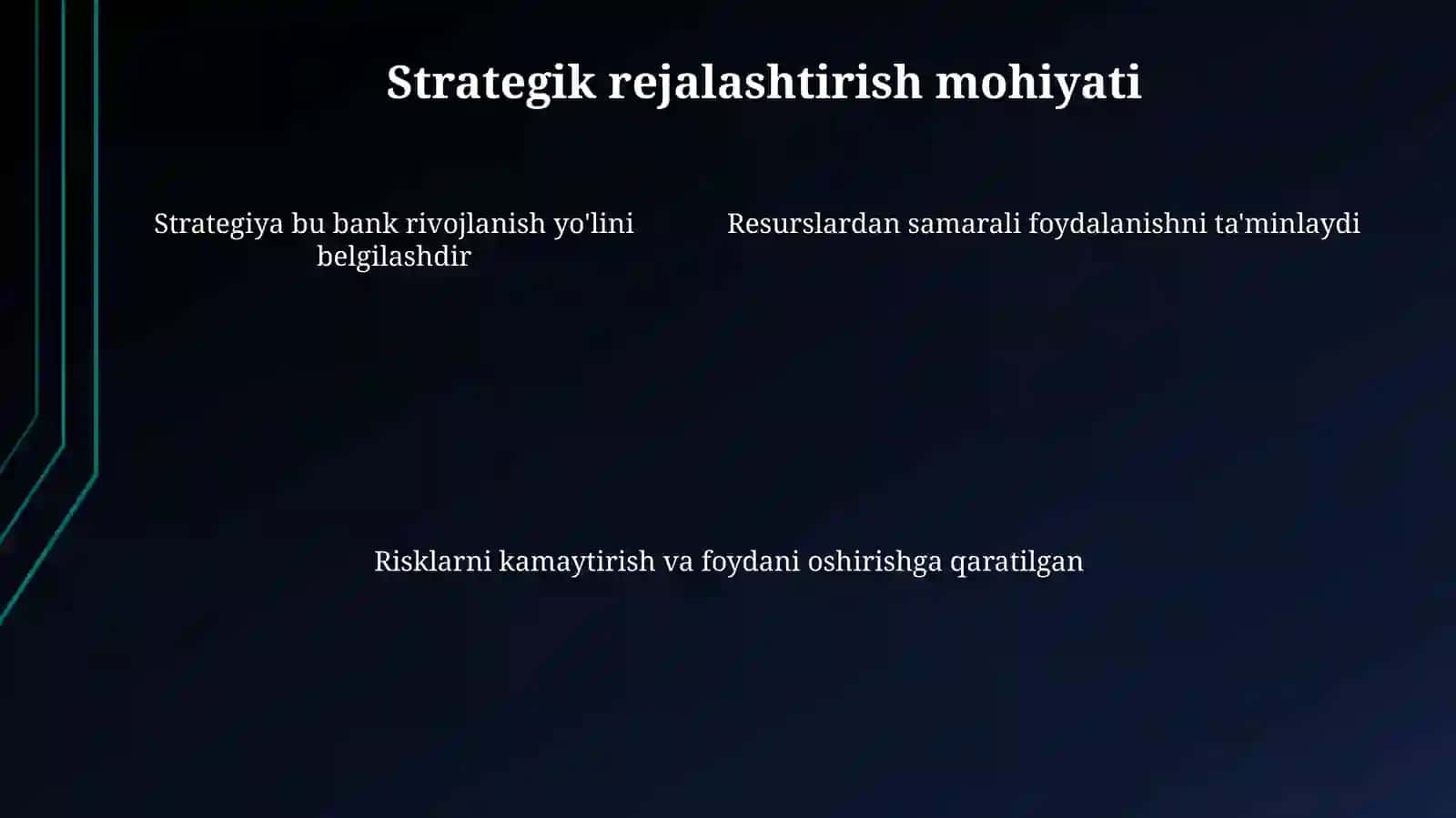 Banklar faoliyatida strategik rejalashtirish va uningtuzilishi 4
