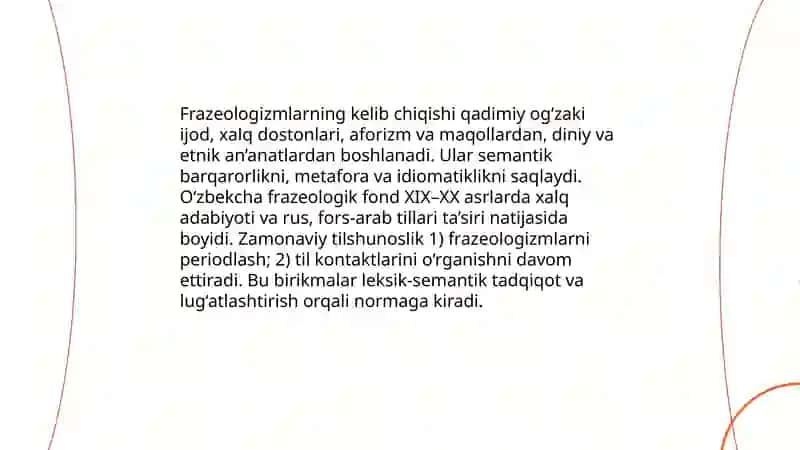 Frazeologizmlar Jumyozova Goʻzaloy 4