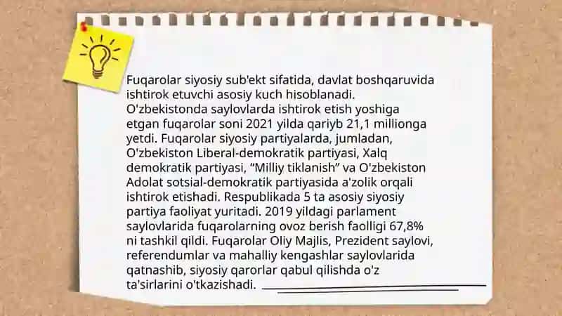 O’zbekiston fuqarolarining saylovlardagi roli 4