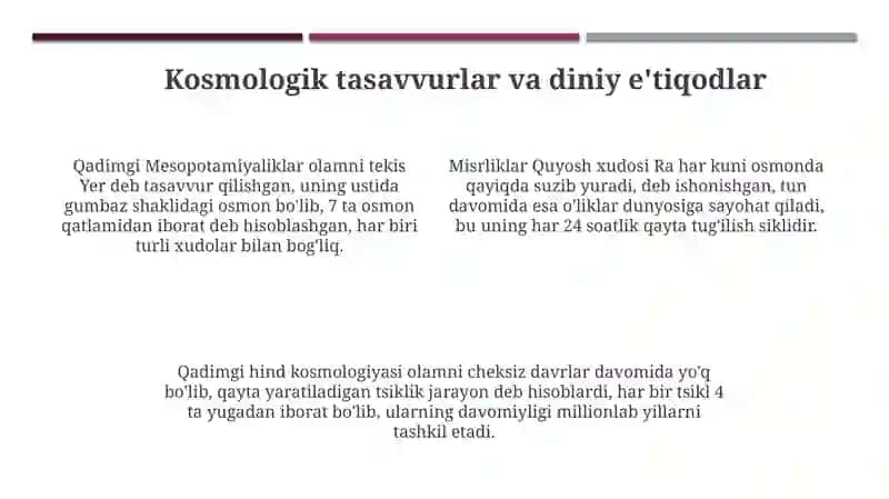 Qadimgi Sharq mifologiyasi va kosmologik tasavvurlar 4