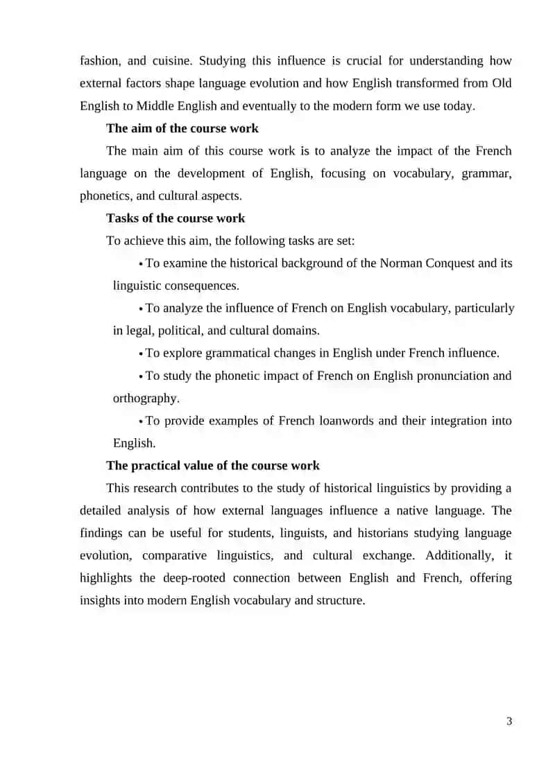 THE FOREIGN (FRENCH) INFLUENCE ON THE DEVELOPMENT OF THE ENGLISH LANGUAGE 4