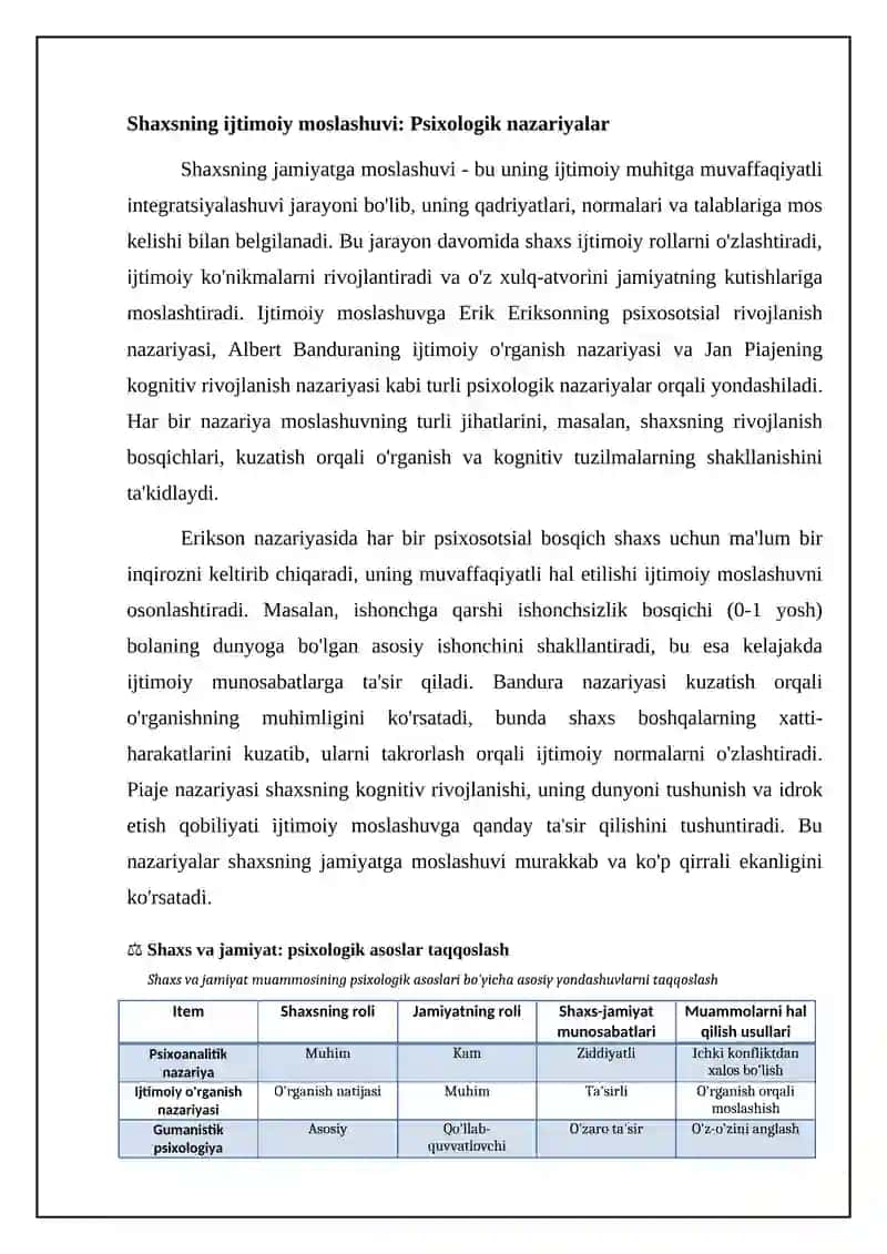 Psixologiyada shaxs va jamiyat muammosi 4