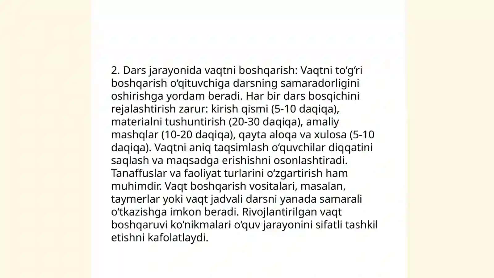 Oʻqituvchining oʻquvchilar bilan faoliyatini boshqarish mahorati 4