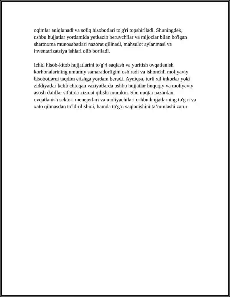 UMUMIY OVQATLANISH KORHONALARIDA TOVAR APERATSIYALARI TAHLILIDA QOʻLLANILADIGAN AXBORAT MANBALARI 4