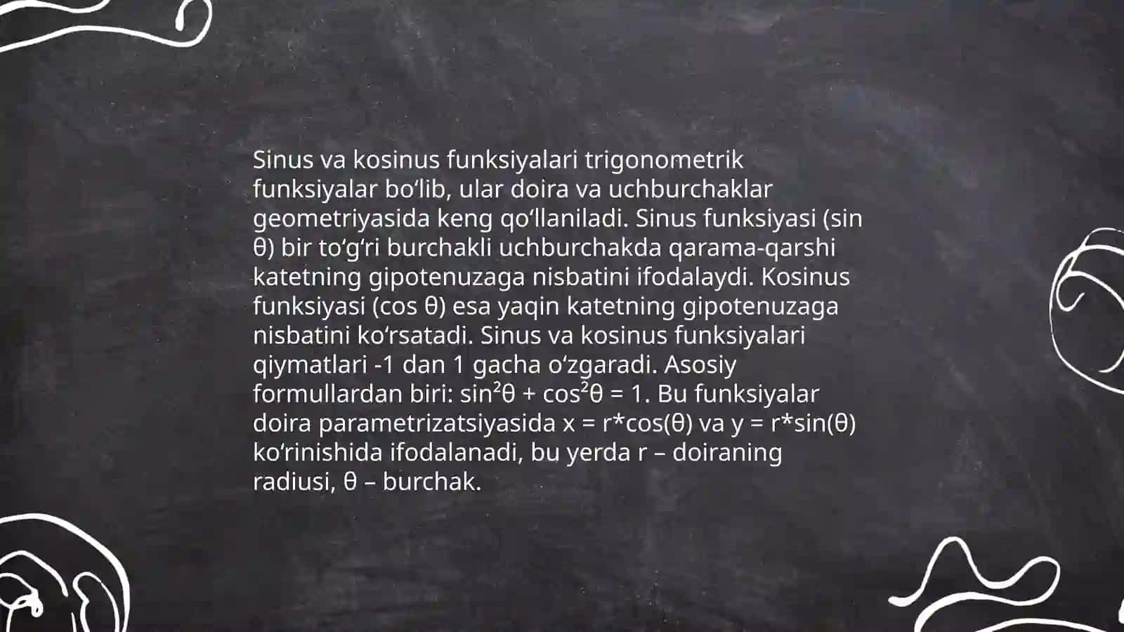 Trigonometrik funktsiyalar 4