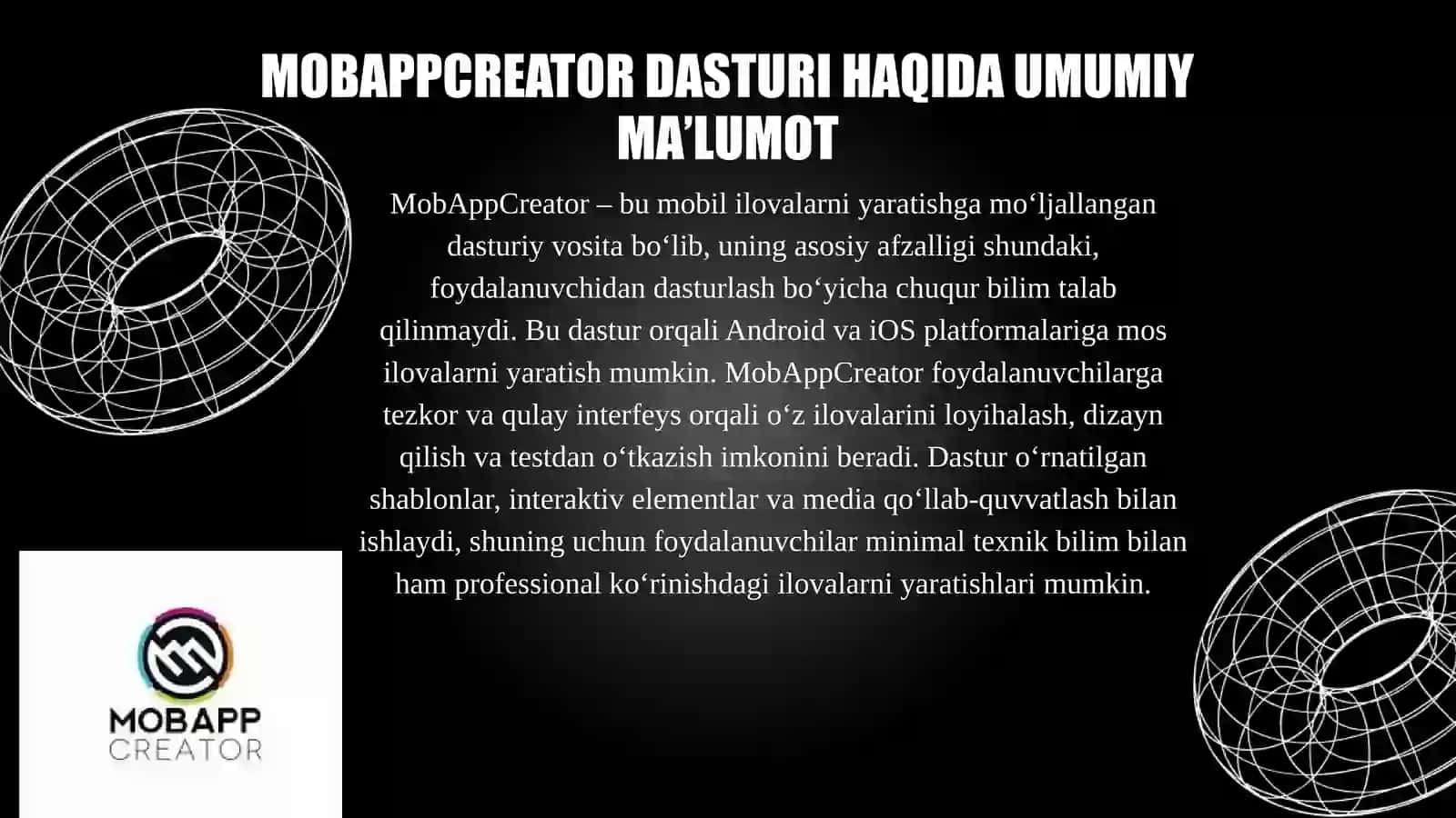 MobAppCreator dasturi haqida umumiy ma’lumot 4