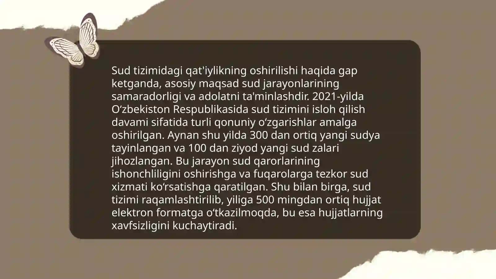 Huquq targibot organlari va Sud tizimidagi oʻzgarishlar 4