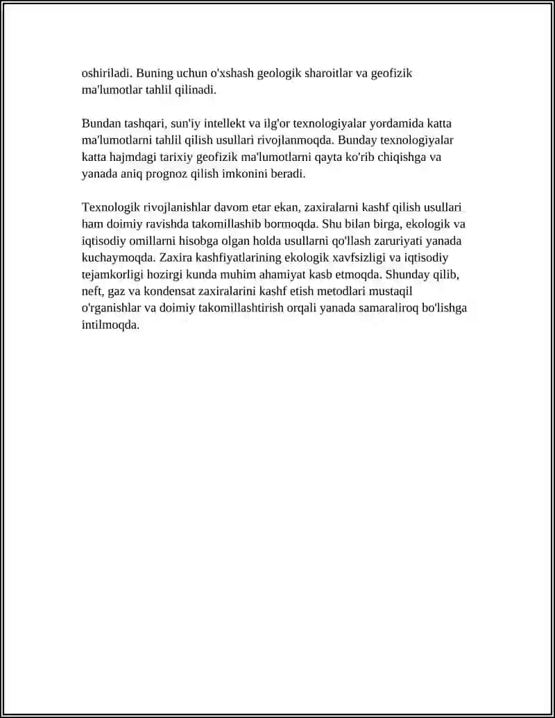 NEFT, GAZ VA KONDENSAT ZAXIRALARI HAQIDA 4