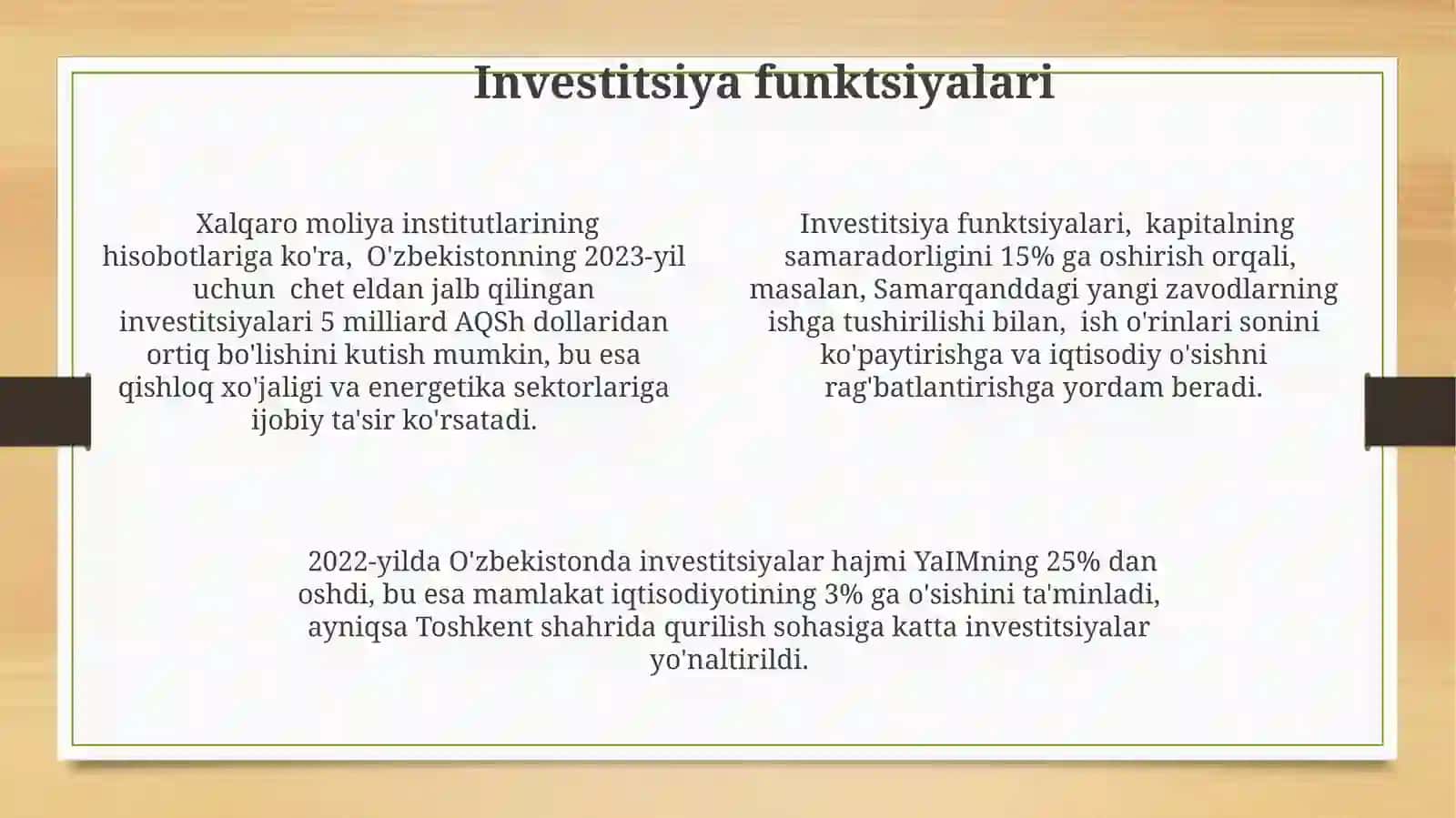 Isteʼmoljamgʻarmishvainvestitsiyafunksiyalari 4