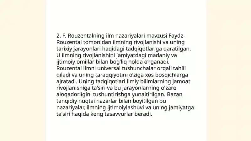 F.Rouzental Quronda ilm tushunchasini tahlil qilgan olim mavzusida ilmiy maqola yozish 4