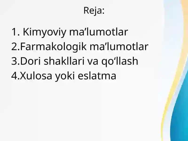 dorixonaga kelgan bemorga dori haqida batafsil ma’lumot berish 4
