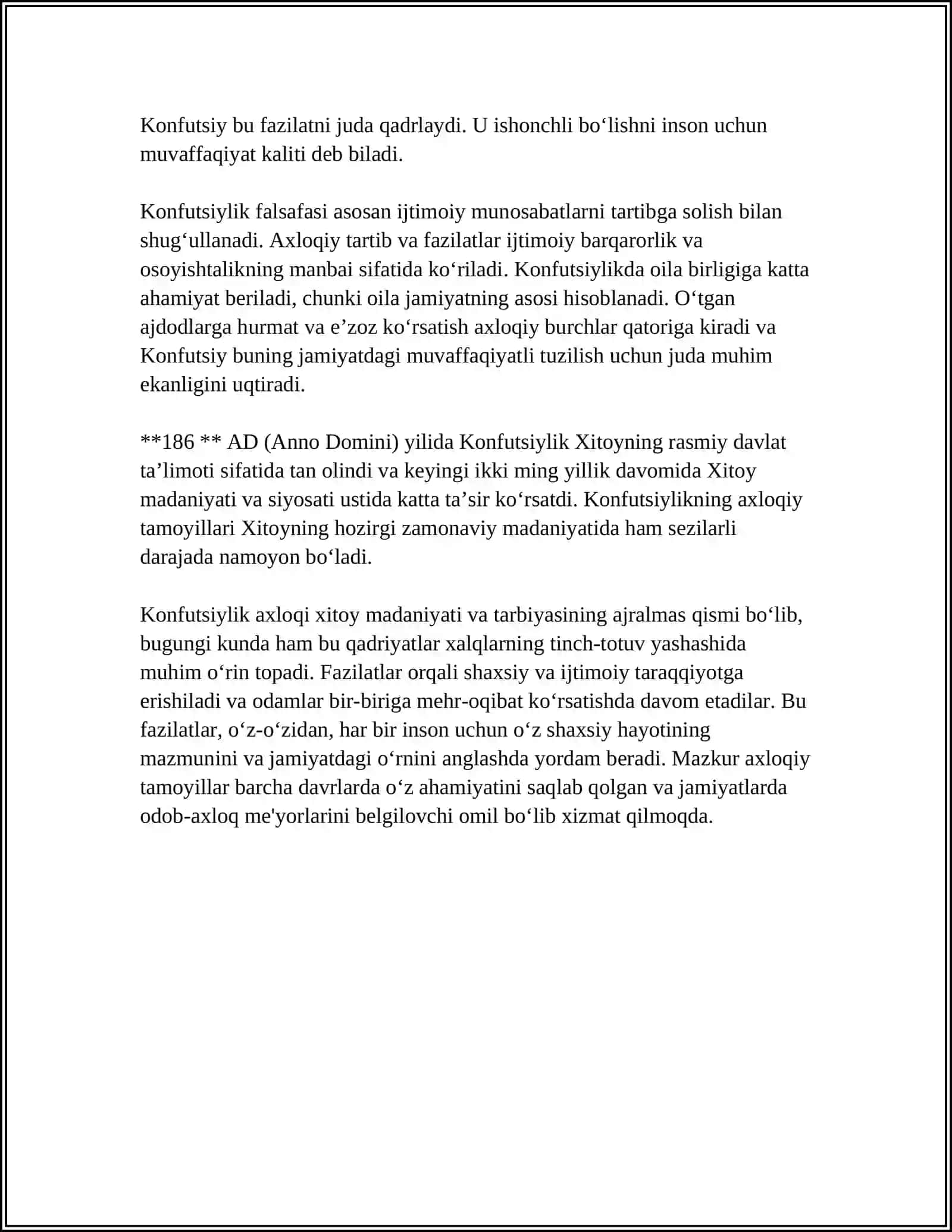 KONFUTSIYLIK TA'LIMOTIDA IJTIMOIY-AXLOQIY MASALALAR 4