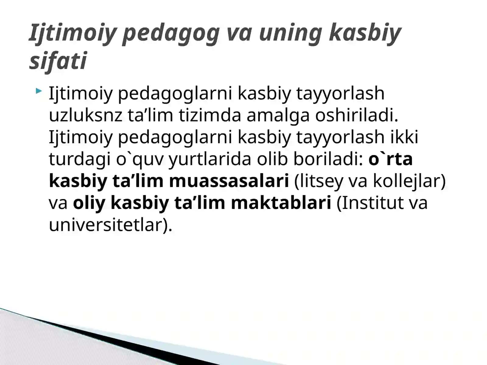 Pedagogning ijtimoiy-kasbiy faoliyati va ijtimoiy pedagogik texnologiyalar 4