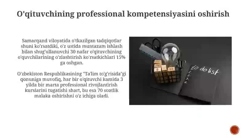 O'z-o'zini tarbiyalash va o'z ustida ishlash pedagogik mahoratning tarkibiy sharti sifatida 4