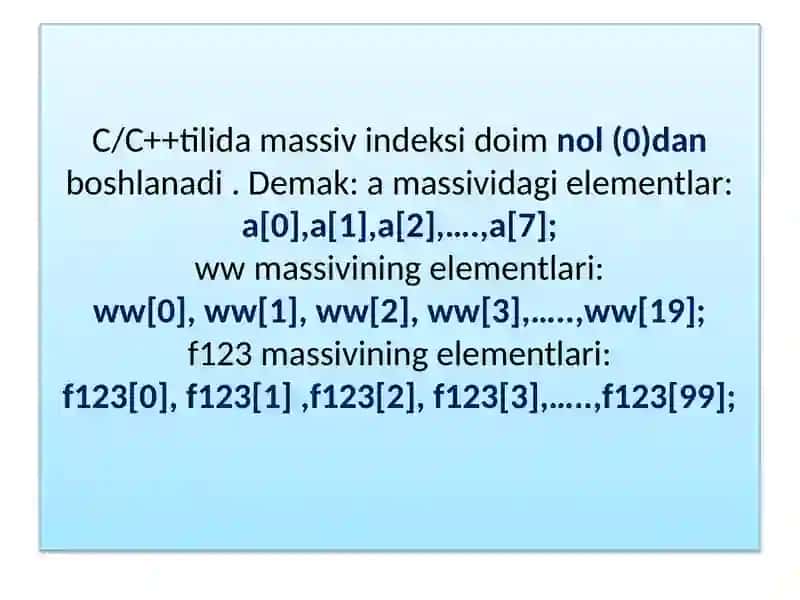 C++ tilida statik massivlar 4