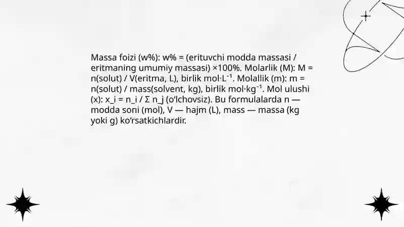 Suyuq eritmalar va ularning konsentratsiyasi 4