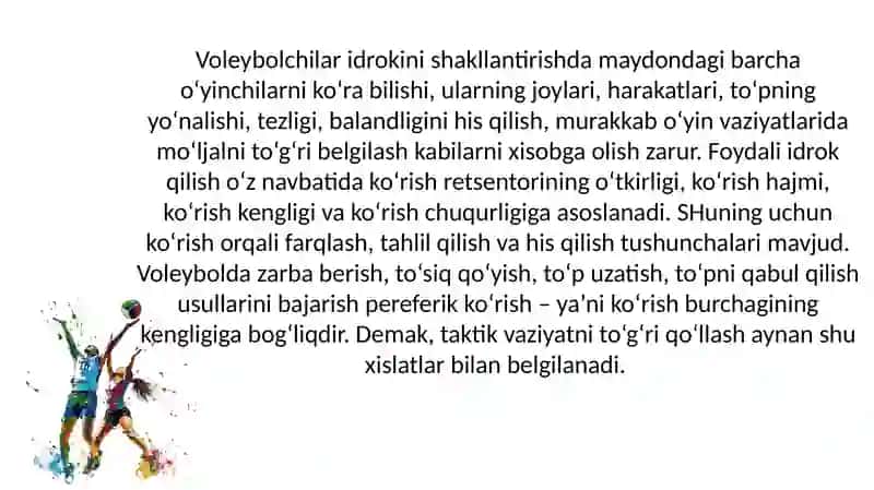 Voleybolchilarni ma’naviy, irodaviy va psixologik tayyorgarligi 4