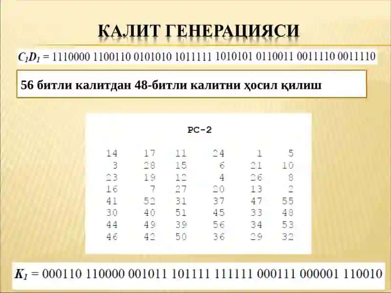 DES шифрлаш стандарти 4
