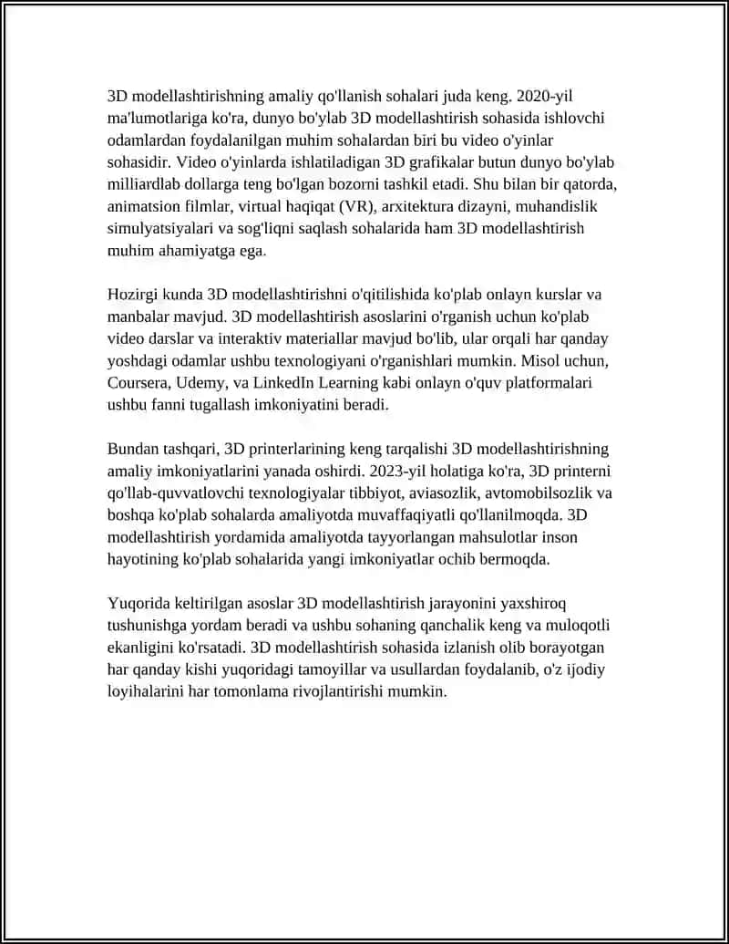 3 DS MAX DASTURIDA OBYEKT TUSHUNCHASI 4