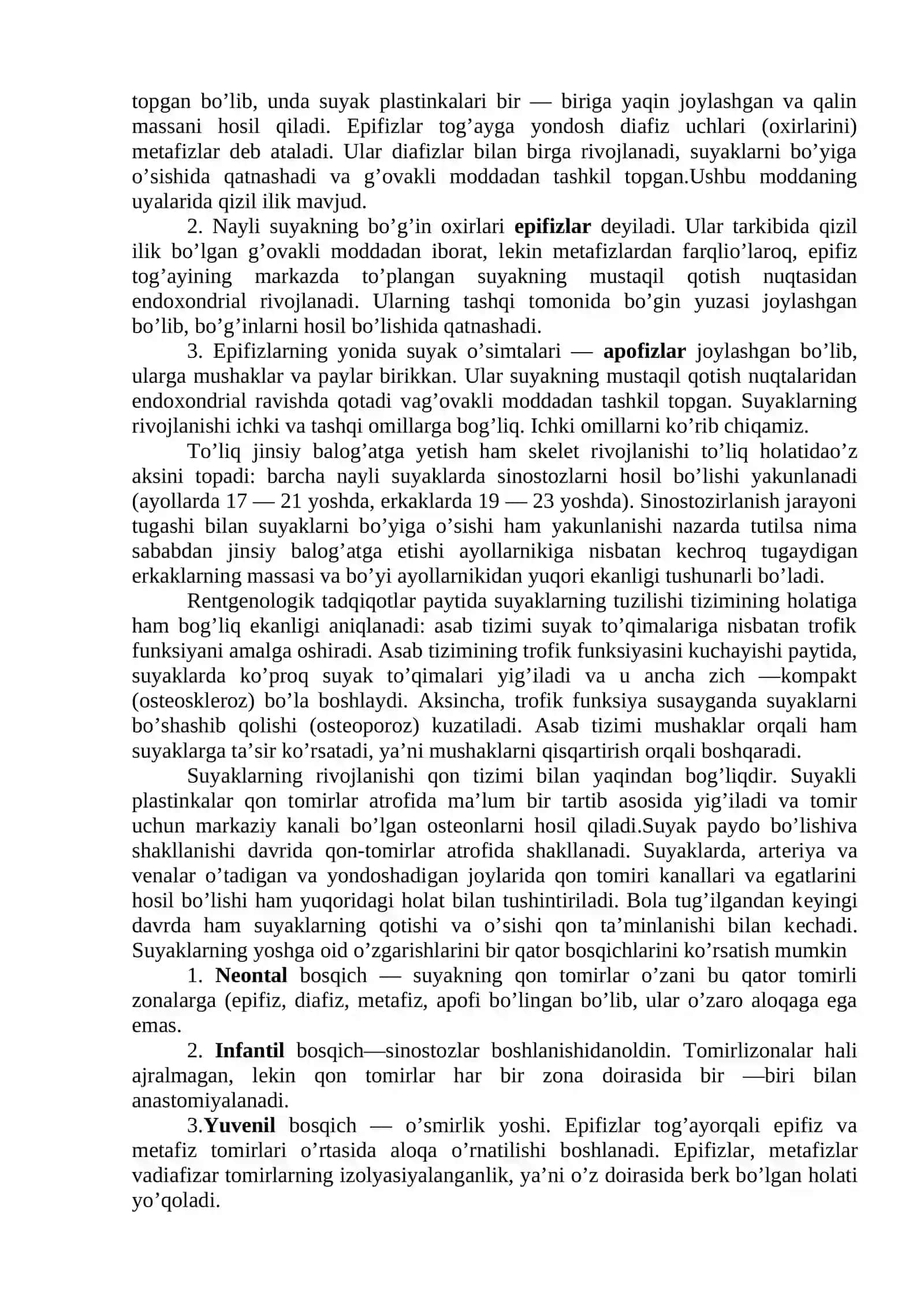 Tayanch-harakat tizimi va uning yoshga oid xususiyatlari 4