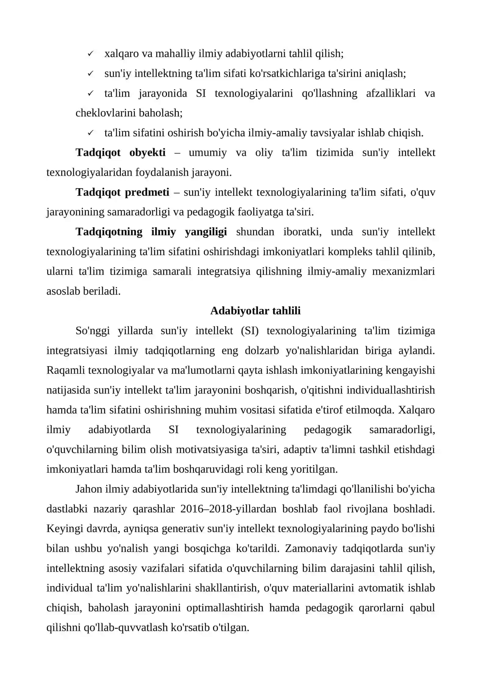 TA'LIM SIFATINI OSHIRISHDA SUN'IY INTELLEKT TEXNOLOGIYALARI O'RNI 4