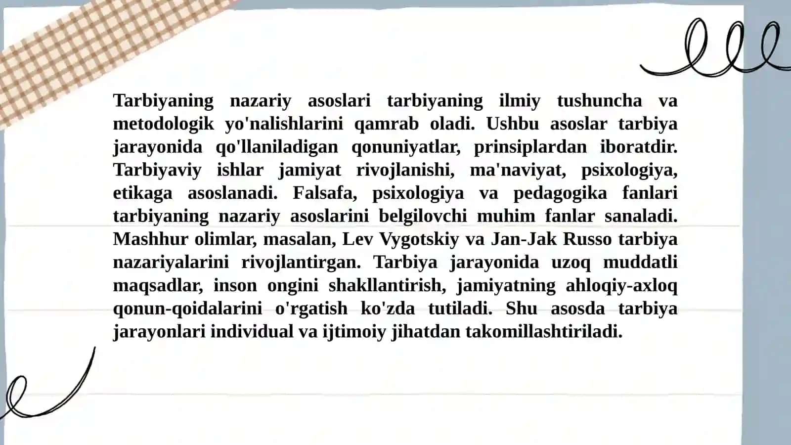 Tarbiyaning mazmuni va asosiy yo’nalishlari 4