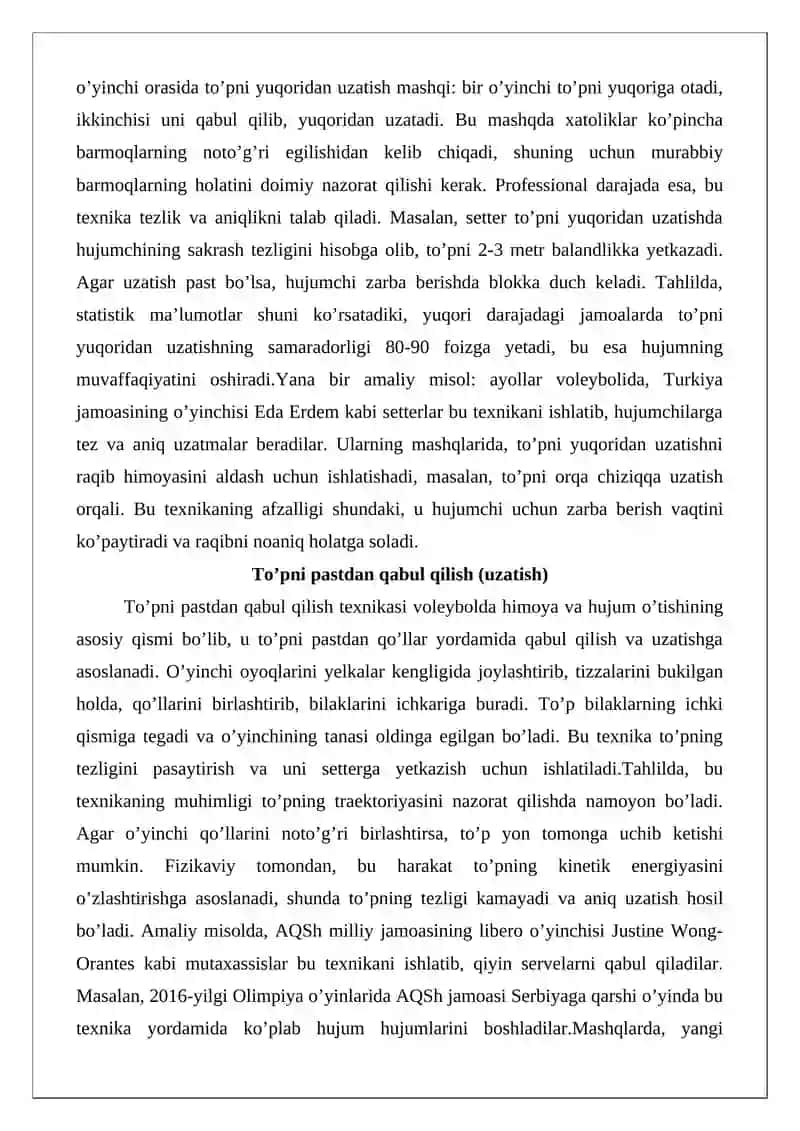 Voleybolda texnik tayyorgarlik asoslari (hujum va himoya texnikasi) 4