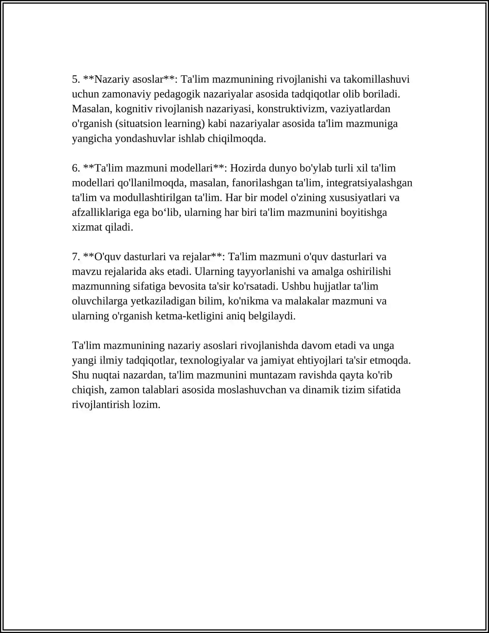 TA'LIM MAZMUNI 4