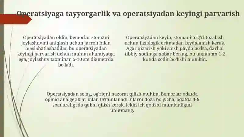 Xirurgik stomani parvarish qilish 4