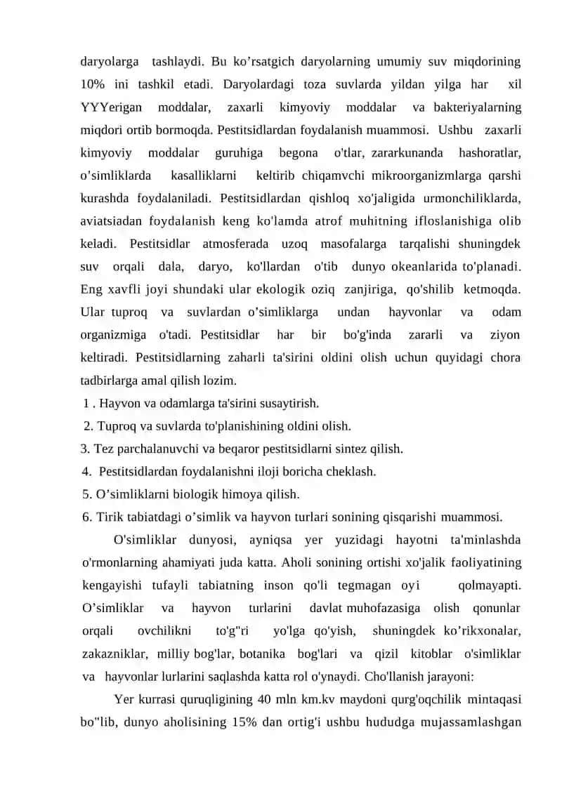 Hozirgi zamon ekologik muammolari 4