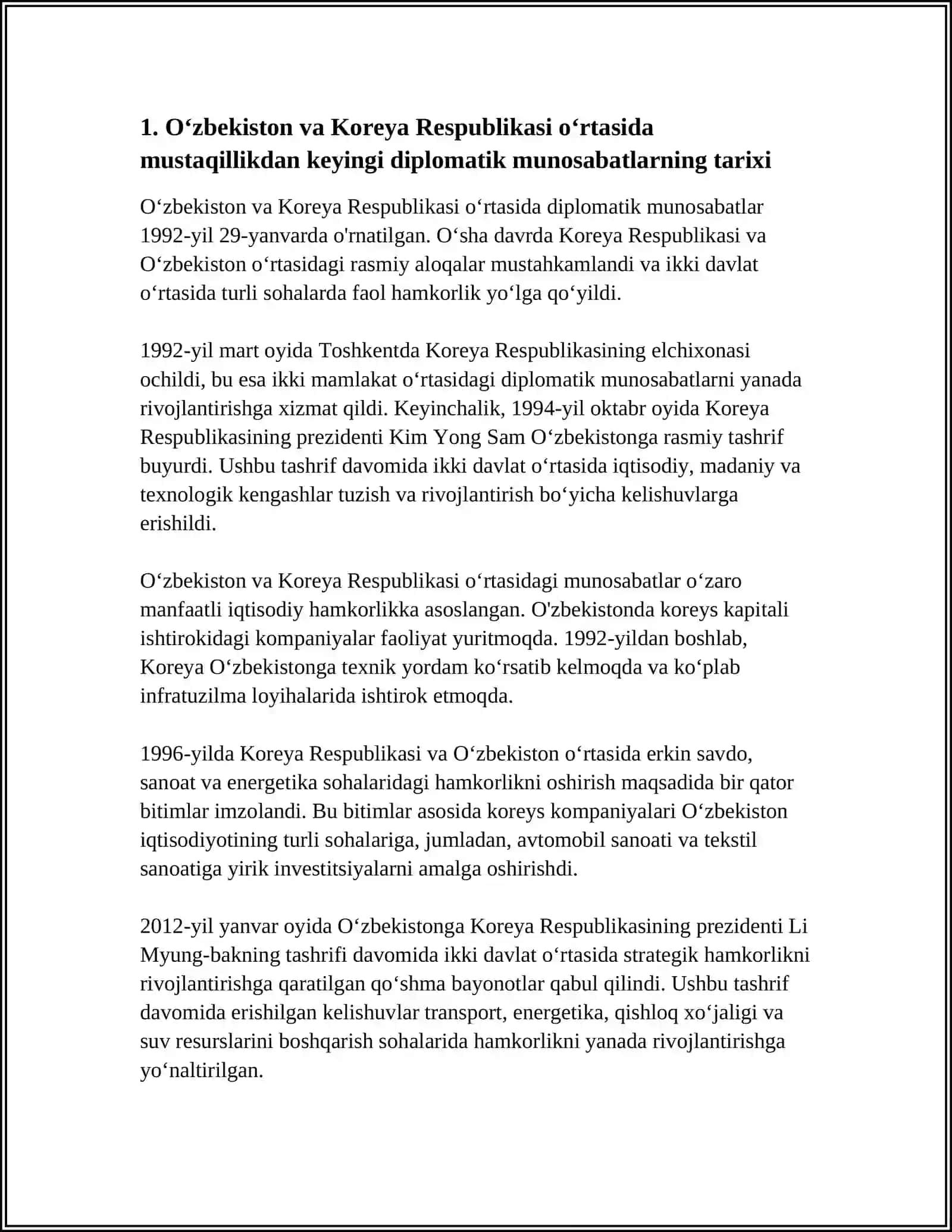 OZBEKISTON VA KOREYA RESPUBLIKASI ORTASIDA TARIXIY HAMKORLIK 4