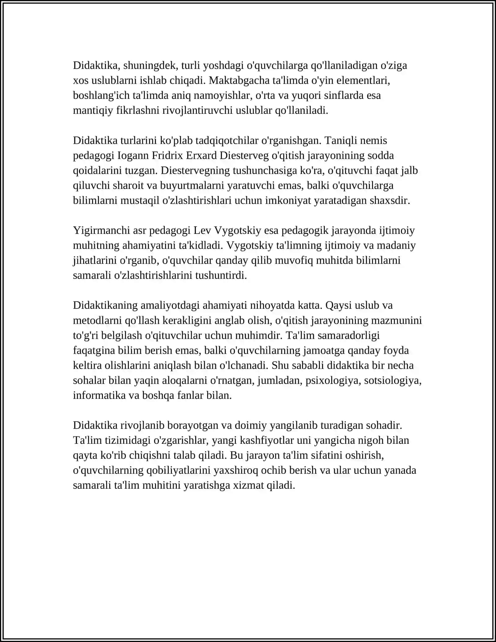 DIDAKTIKA TA'LIM NAZARIYASI 4