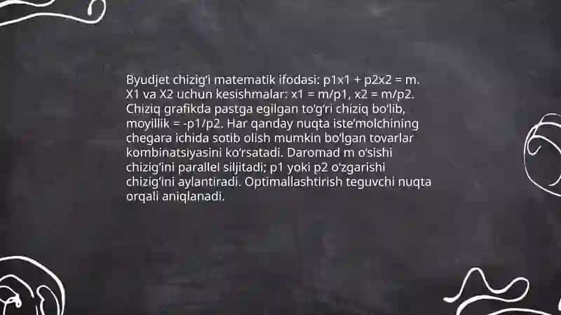 Iste’molchi tanlovi va byudjet cheklanganligi 4
