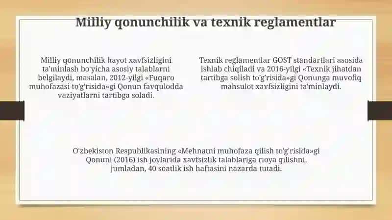 Hayot faoliyati xavfsizligi huquqiy asoslari 4
