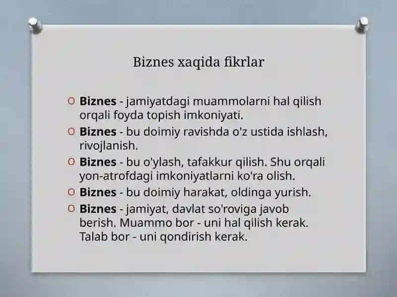 Biznes va tadbirkorlik tushunchalari va ularning mohiyati 4