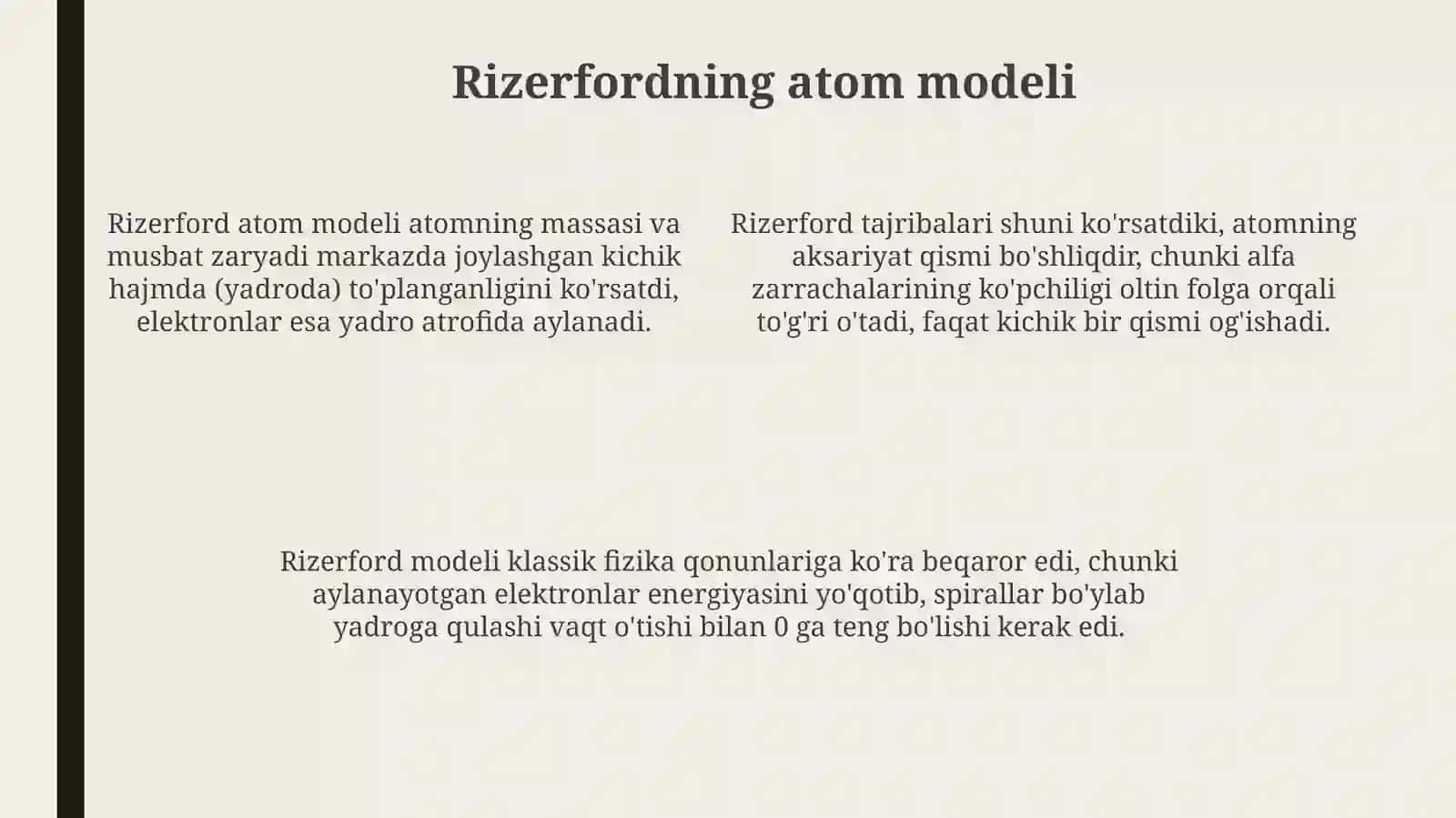 Atomfizikasi,Rezerfordtajribalari, Bornazariyasi 4