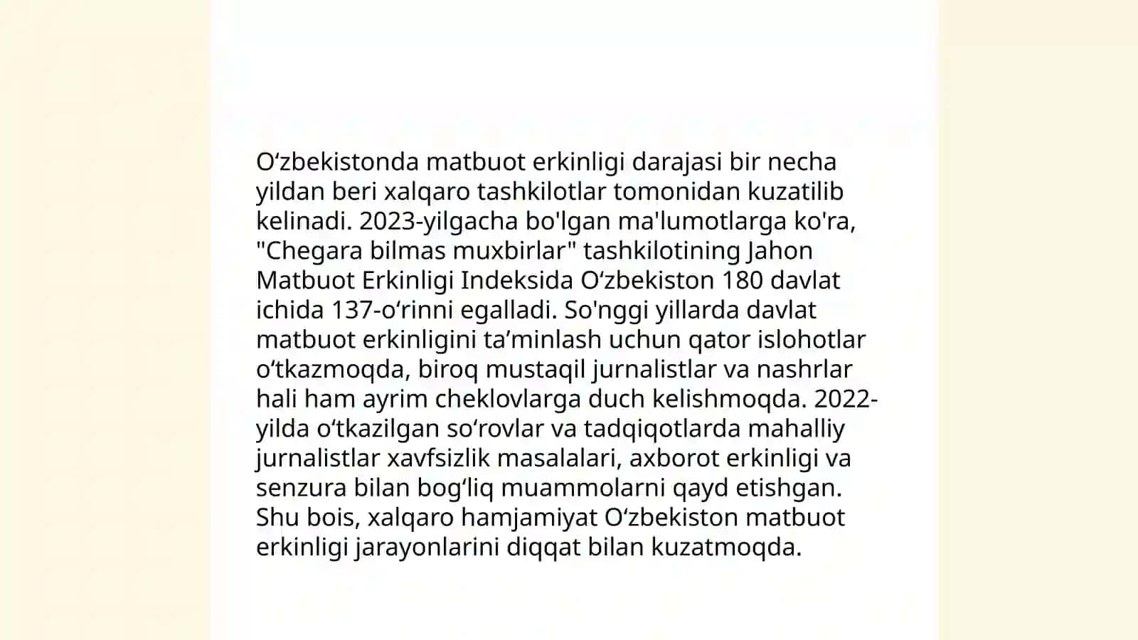 Ommaviy axborot vositalarining faoliyati 4