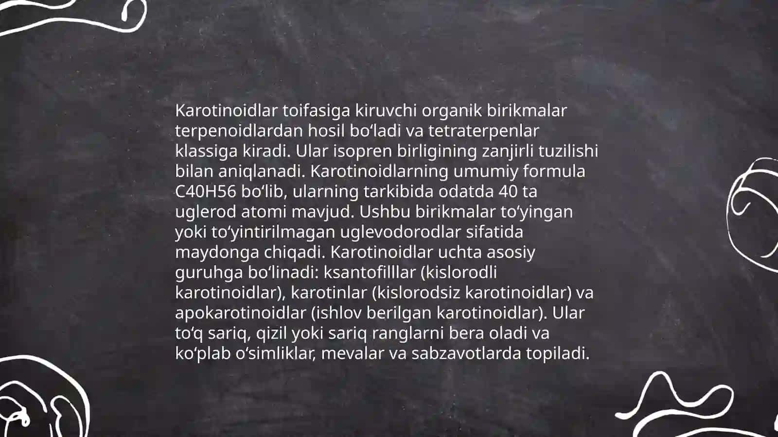 Karotinoidlarning sifat va miqdoriy taxlili 4