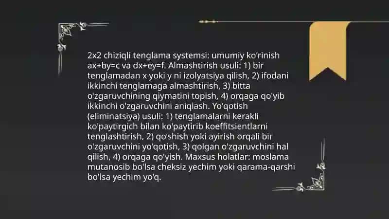 Chiziqli tenglamalar sistemasi 4