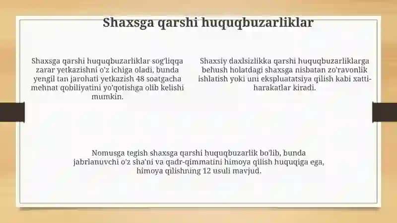 Ma'muriy huquqbuzarlikning turlari 4